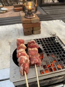 夏祭りの炭火焼き