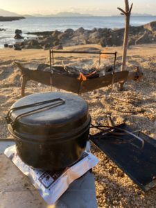 お米でカレーを温める