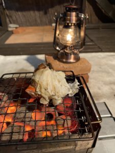 ワタリガニを焼く