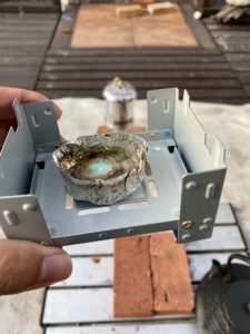 Seriaのポケットストーブ使用後