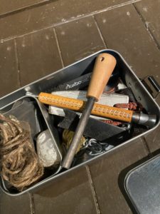 モンベルコラボのキャンプツールBOXを着火セットにする