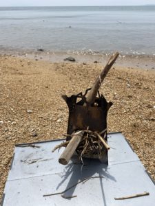 焚火でご飯を作る