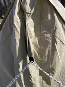 40日張り続けたFIELDOORのパップテントの様子