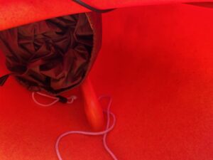 カヤックのパッキングの途中