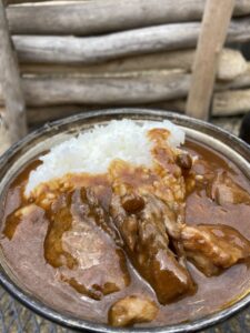アルミパーソナルクッカーで作ったカレー