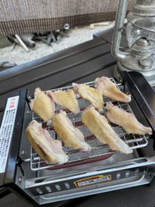 電気網焼き大将で焼く焼鳥