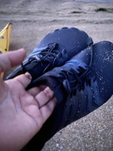 2日目に濡れたシューズを履く