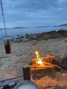 離島キャンプの様子
