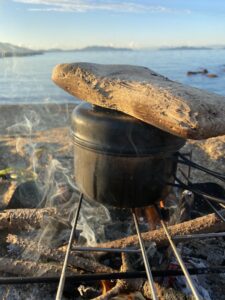 スノピのアルミパーソナルくっかーでお米を炊く