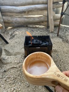 庭キャンプ中のB-6君