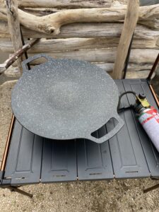 マルチグリドルをシングルバーナーで使う