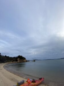 カヤックキャンプの設営地