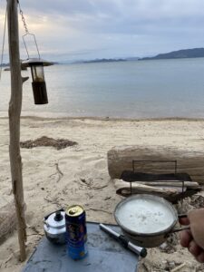 無人島の設営風景