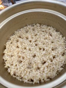玄米の炊き上がり