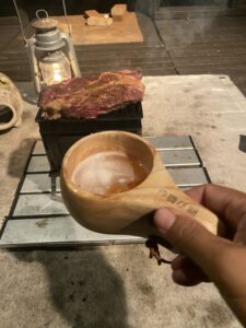 B-6君でデカい肉を焼く