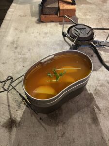 茶碗蒸しを戦闘飯盒弐型で作る