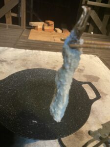 ひらめ君のお魚横丁の特大エビフライ