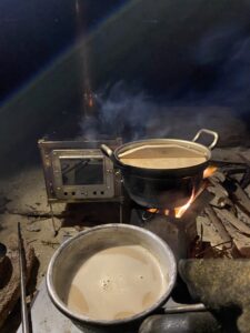 お米沸かしながら米を炊く