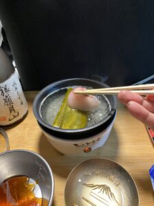 車中泊で鰤しゃぶ