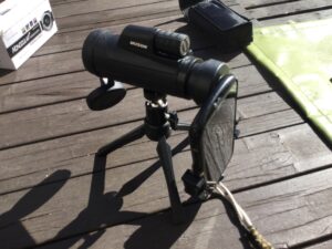 スマホをセットした単眼鏡