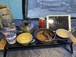 ワンタッチテントの中