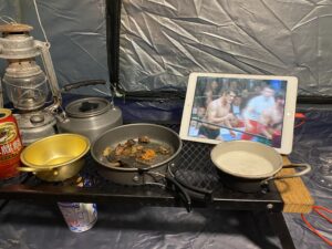 ワンタッチテントの中