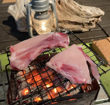 ブリカマを焼く