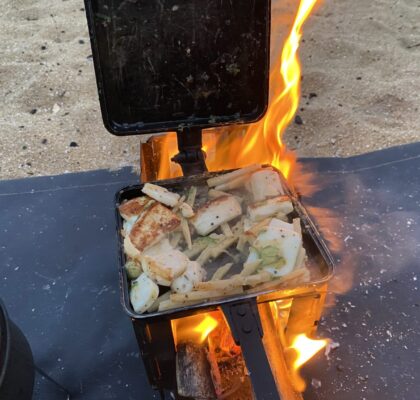 バウルーで作ったイカネギ塩炒め