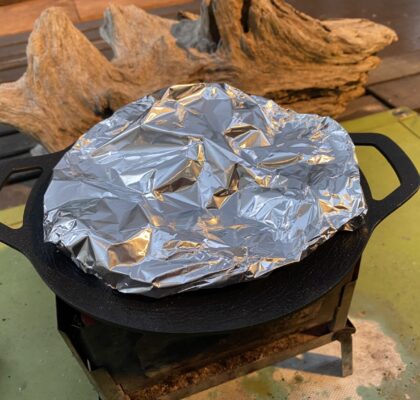 アルミホイルで蓋の代用